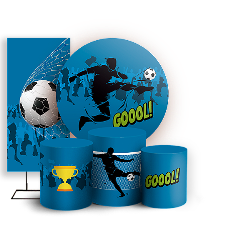 Capas Painel Redondo Trio Cilindro e Faixa Lateral Sublimado - Futebol