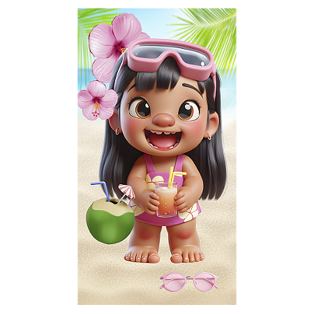 Capa Faixa Lateral Sublimado - Stitch Pool Party