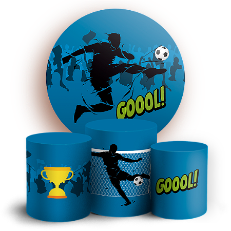 Capas Painel Redondo e Trio Cilindro Sublimado - Futebol