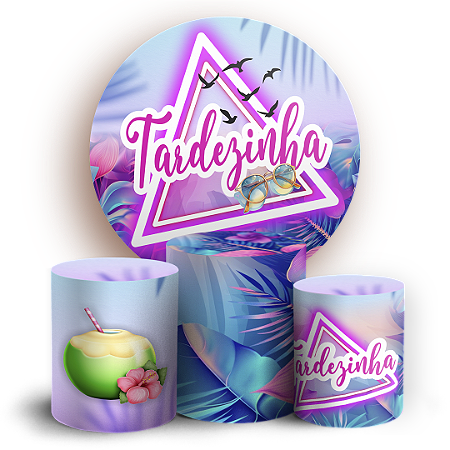 Capas Painel Redondo e Trio Cilindro Sublimado - Tardezinha