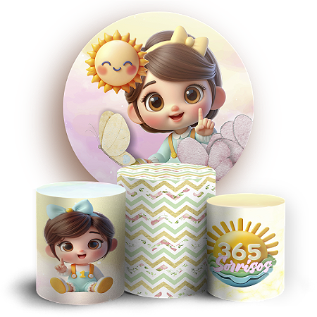 Capas Painel Redondo e Trio Cilindro Sublimado - Sorrisos