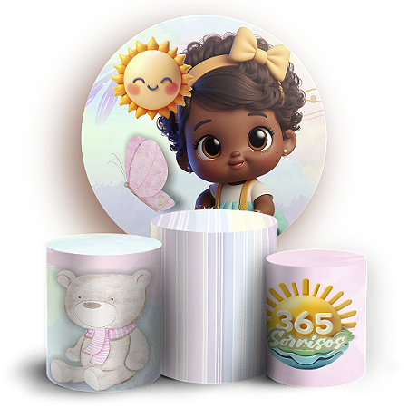 Capas Painel Redondo e Trio Cilindro Sublimado - Sorrisos