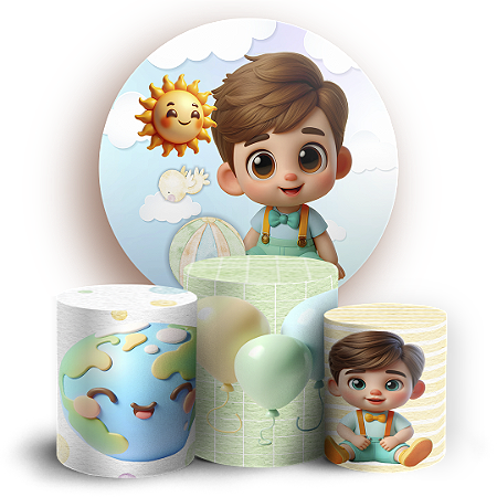 Capas Painel Redondo e Trio Cilindro Sublimado - Sorrisos