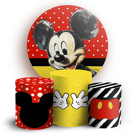 Capas Painel Redondo e Trio Cilindro Sublimado - Mickey