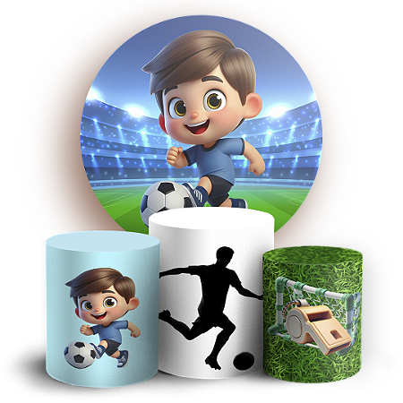 Capas Painel Redondo e Trio Cilindro Sublimado - Futebol