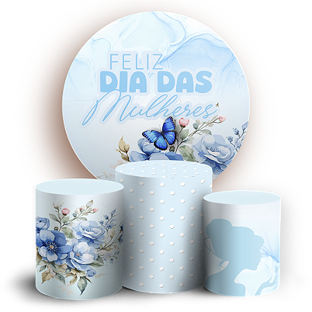 Capas Painel Redondo e Trio Cilindro Sublimado - Dia Das Mulheres
