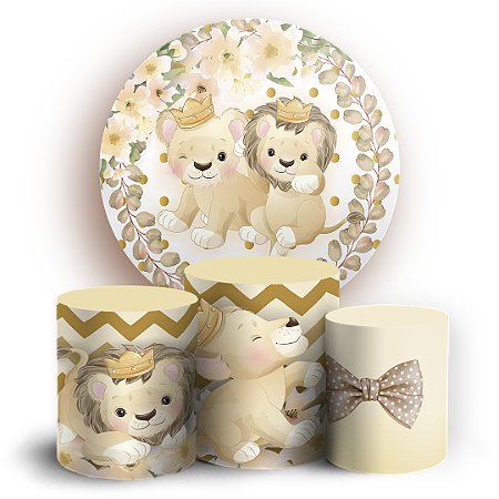 Capas Painel Redondo e Trio Cilindro Sublimado - Chá Revelação