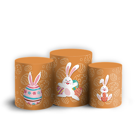 Capas Trio Cilindro Sublimado Vest Facil - Páscoa