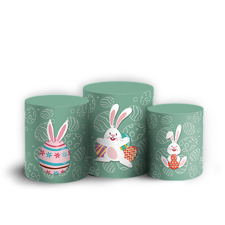 Capas Trio Cilindro Sublimado Vest Facil - Páscoa