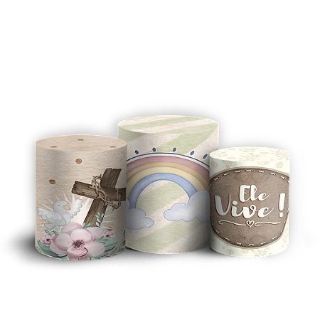 Capas Trio Cilindro Sublimado Vest Facil - Páscoa