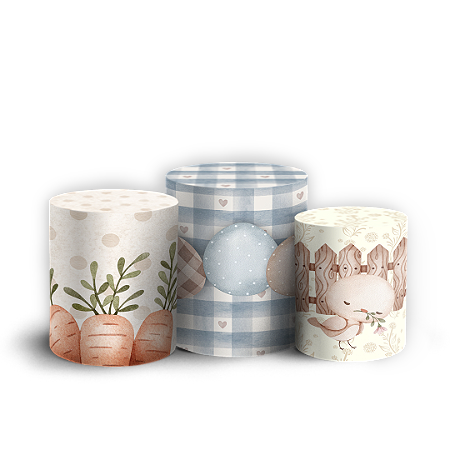 Capas Trio Cilindro Sublimado Vest Facil - Páscoa