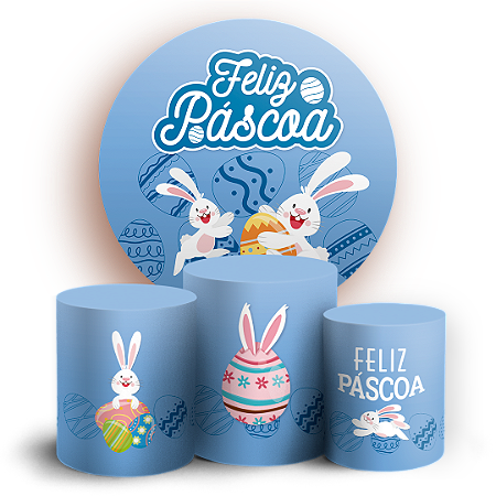 Capas Painel Redondo e Trio Cilindro Sublimado - Páscoa