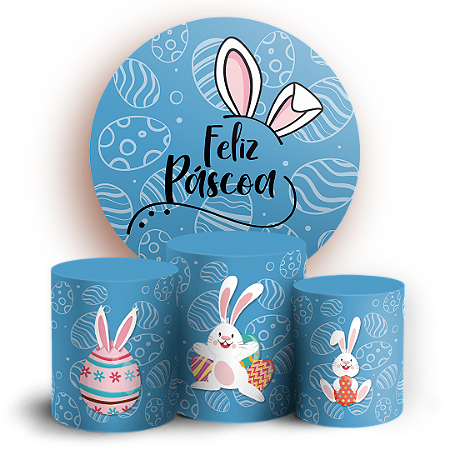 Capas Painel Redondo e Trio Cilindro Sublimado - Páscoa