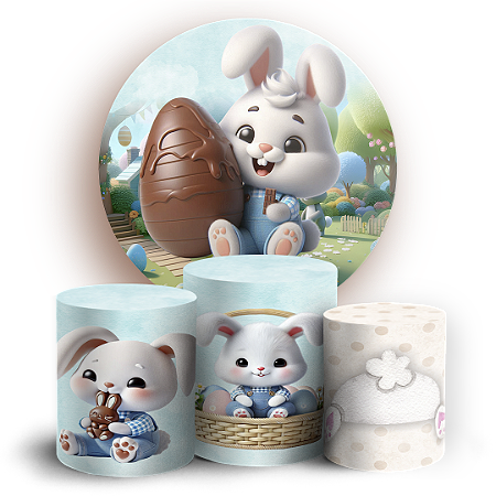 Capas Painel Redondo e Trio Cilindro Sublimado - Páscoa