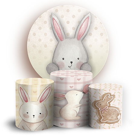 Capas Painel Redondo e Trio Cilindro Sublimado - Páscoa