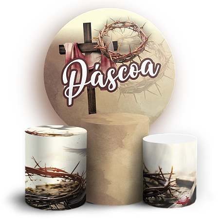 Capas Painel Redondo e Trio Cilindro Sublimado - Páscoa