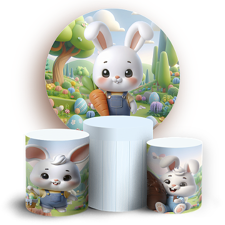 Capas Painel Redondo e Trio Cilindro Sublimado - Páscoa