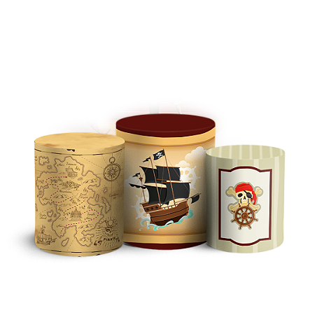 Capas Trio Cilindro Sublimado Vest Facil - Pirata