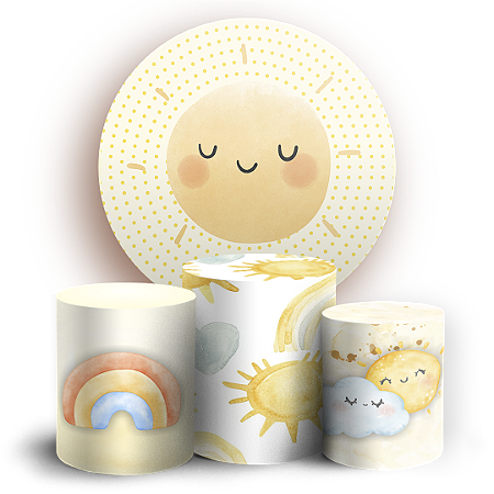 Capas Painel Redondo e Trio Cilindro Sublimado - Solzinho