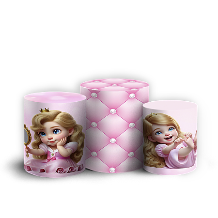 Capas Trio Cilindro Sublimado Vest Facil - Princesa