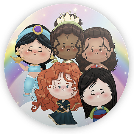 Capa Mini Painel Sublimado - Princesas