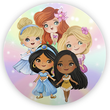 Capa Mini Painel Sublimado - Princesas