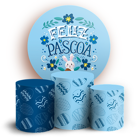 Capas Painel Redondo e Trio Cilindro Sublimado - Páscoa
