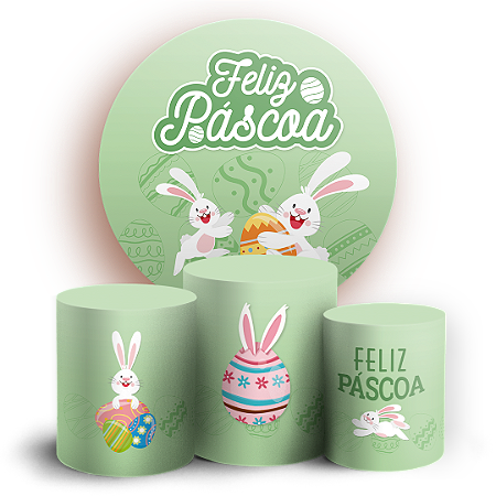 Capas Painel Redondo e Trio Cilindro Sublimado - Páscoa