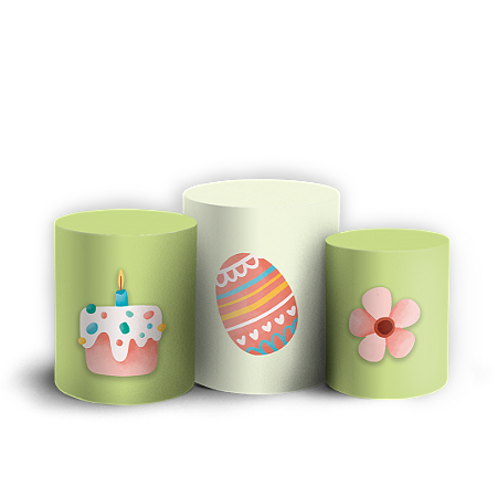 Capas Trio Cilindro Sublimado Vest Facil - Pascoa