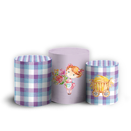 Capas Trio Cilindro Sublimado Vest Facil - Fazendinha