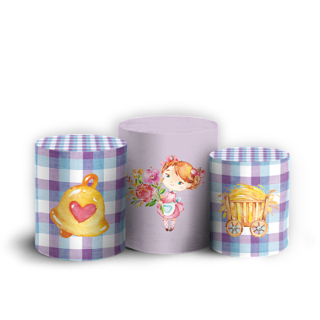 Capas Trio Cilindro Sublimado Vest Facil - Fazendinha