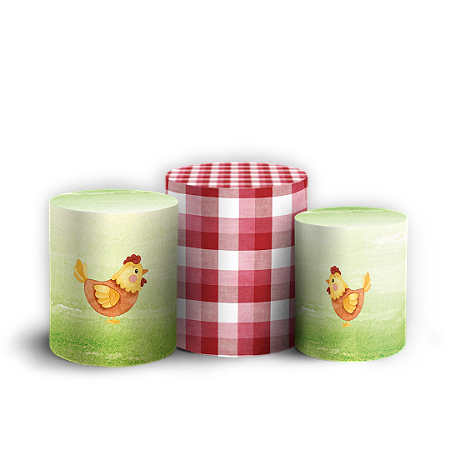 Capas Trio Cilindro Sublimado Vest Facil - Fazendinha