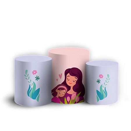 Capas Trio Cilindro Sublimado Vest Facil - Dia Das Mães