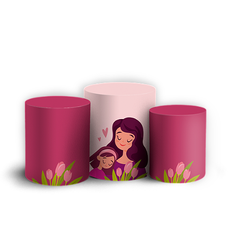 Capas Trio Cilindro Sublimado Vest Facil - Dia Das Mães