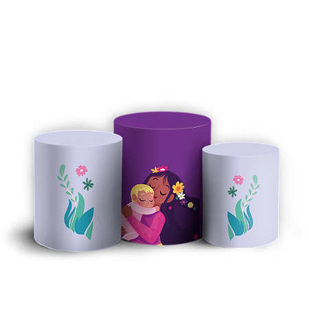 Capas Trio Cilindro Sublimado Vest Facil - Dia Das Mães