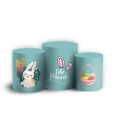 Capas Trio Cilindro Sublimado Vest Facil - Páscoa