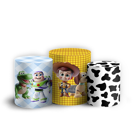 Capas Trio Cilindro Sublimado Vest Facil - Toy Story