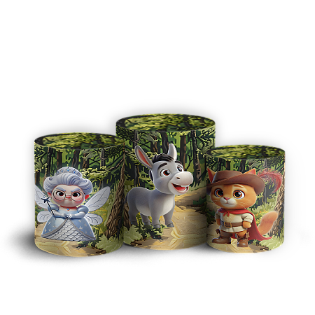 Capas Trio Cilindro Sublimado Vest Facil - Shrek