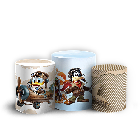 Capas Trio Cilindro Sublimado Vest Facil - Mickey Aviador