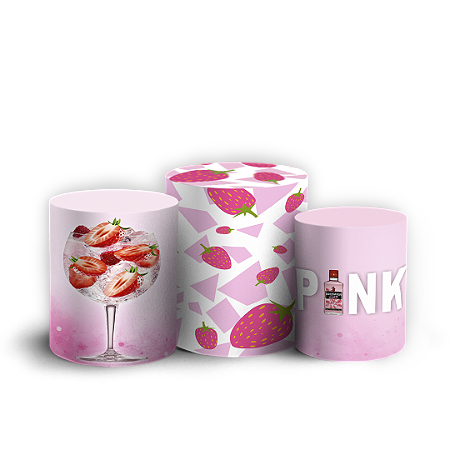 Capas Trio Cilindro Sublimado Vest Facil - Gin Rosa