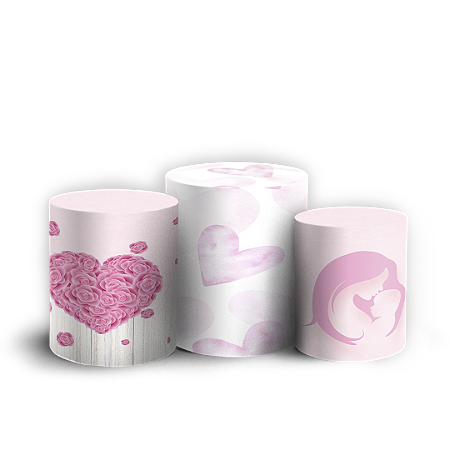 Capas Trio Cilindro Sublimado Vest Facil - Dia Das Mães