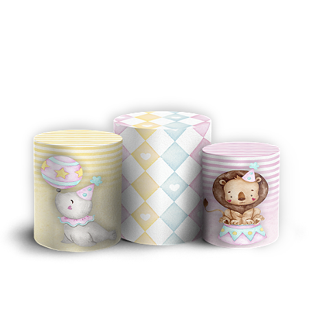 Capas Trio Cilindro Sublimado Vest Facil - Circo