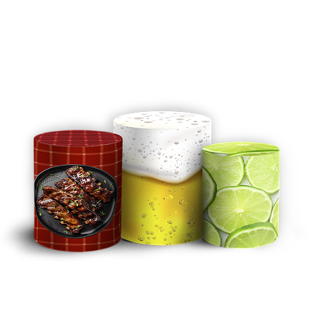 Capas Trio Cilindro Sublimado Vest Facil - Churrasco