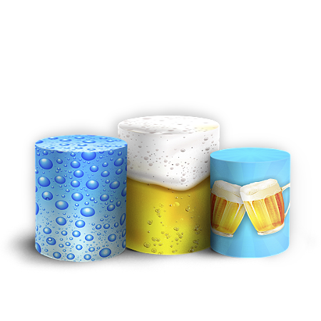 Capas Trio Cilindro Sublimado Vest Facil - Cerveja