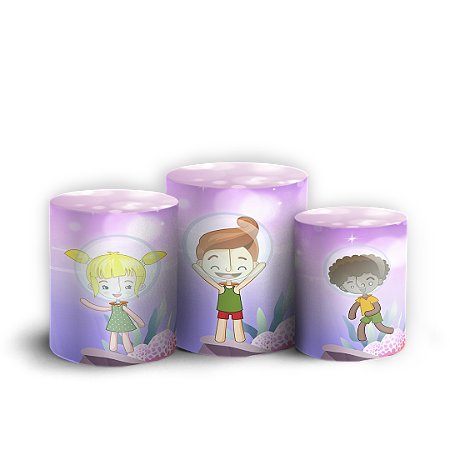 Capas Trio Cilindro Sublimado Vest Facil - Bita Fundo Do Mar