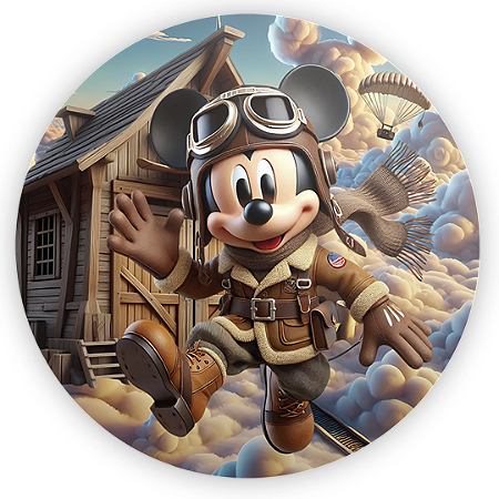 Capa Mini Painel Sublimado - Mickey Aviador