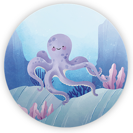 Capa Painel Redondo Sublimado - Fundo Do Mar