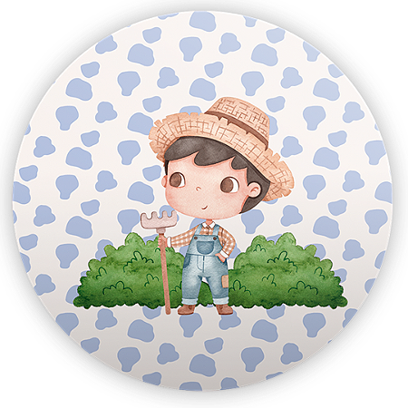 Capa Painel Redondo Sublimado - Fazendinha