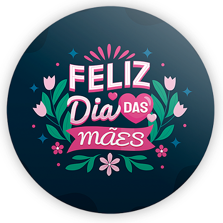 Capa Painel Redondo Sublimado - Dia Das Mães