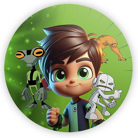 Capa Painel Redondo Sublimado - Ben 10